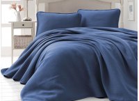 Жаккардовое покрывало с наволочками Saheser - Liv Navy Blue (Турция), 240 х 260 см